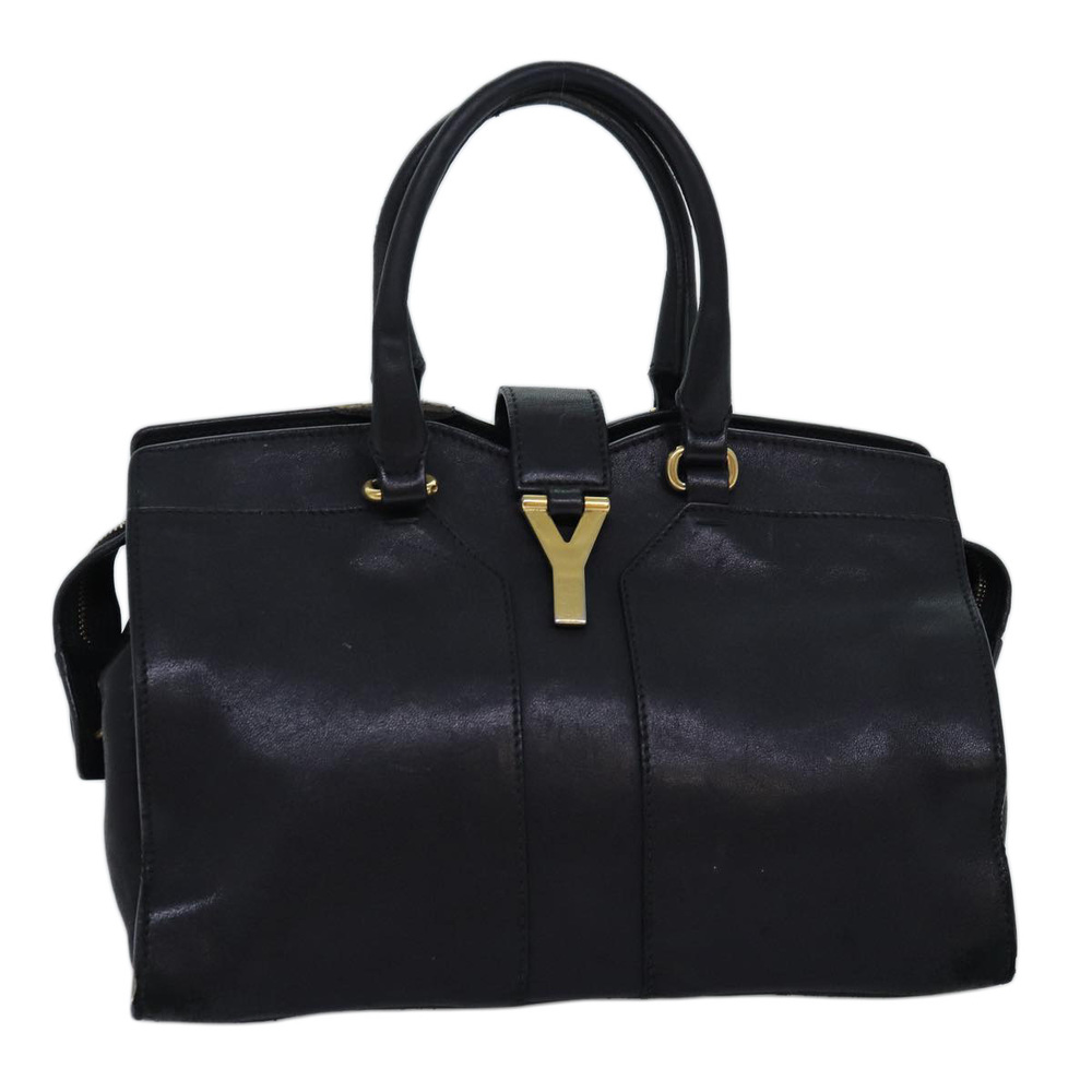 SAINT LAURENT Chic Mini Hand Bag Leather Black 297957 Auth yk12668